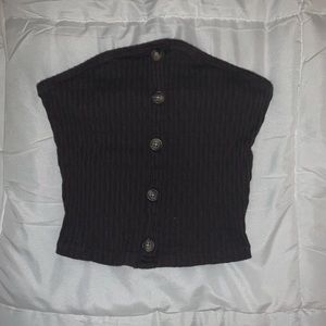 American Eagle Cropped button up tube top🤎